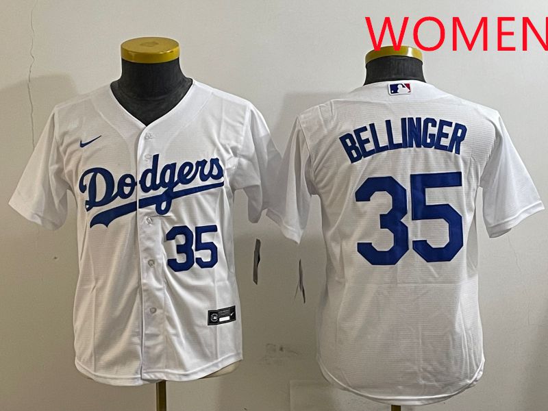 Women Los Angeles Dodgers #35 Bellinger White Game 2025 Nike MLB Jersey style 11->women mlb jersey->Women Jersey